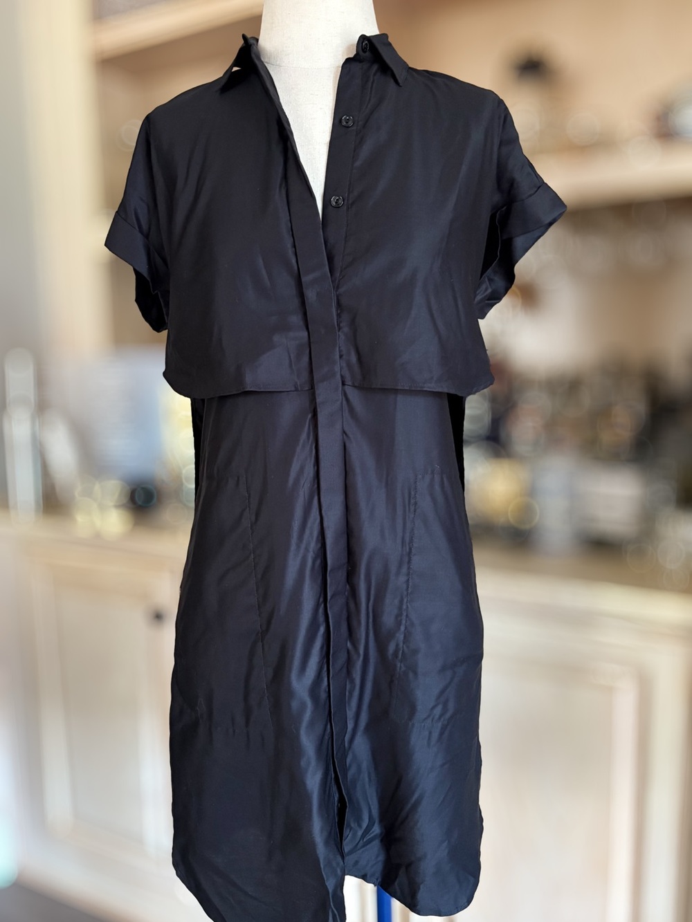 "rag & bone" ARA Navy Tie-Back Silk Mini Dress